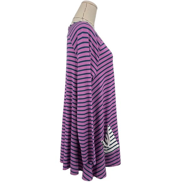 Matilda Jane Long Sleeve Top Womens Size Large Purple Stripe Front Pockets - Picture 5 of 14